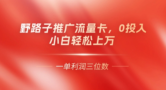 0门槛推广流量卡,一单收益上百,0投入,小白月入过W-轻创终点站